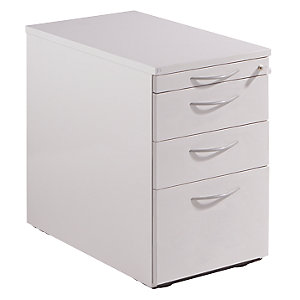 THEA - Standcontainer, Utensilienschub, 2 Materialschübe, Hängeregistratur, lichtgrau.