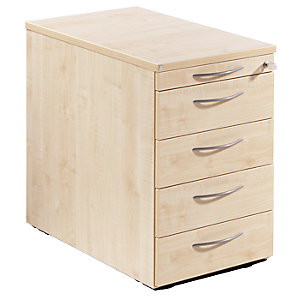 THEA - Standcontainer, Utensilienschub, 4 Materialschübe, Ahorn-Dekor.