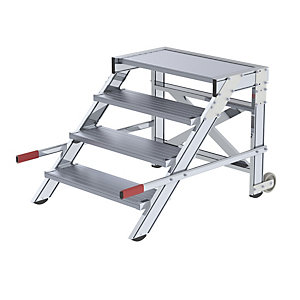 Treppenpodest, Stufenbreite 800 mm, Tragfähigkeit 200 kg, 4 Stufen.