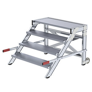 Treppenpodest, Stufenbreite 1000 mm, Tragfähigkeit 200 kg, 4 Stufen.