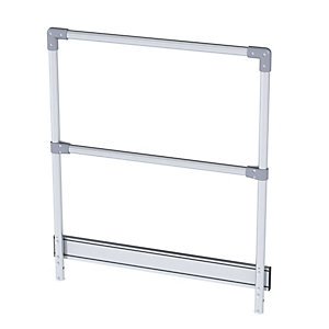 Geländer für Plattform, stirnseitig, Höhe 1100 mm, für Breite 1000 mm.